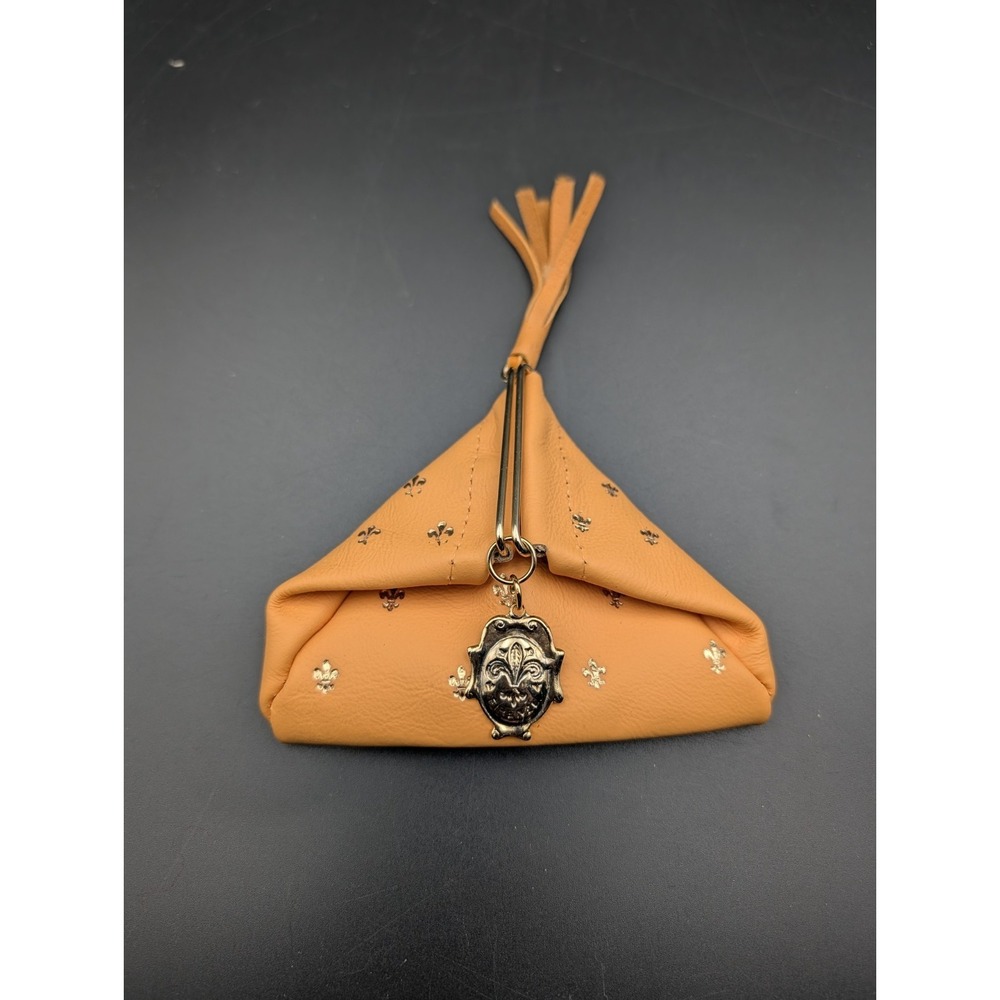 Vintage Firenze Leather Change Purse 1960s Bag Made In Italy Orange